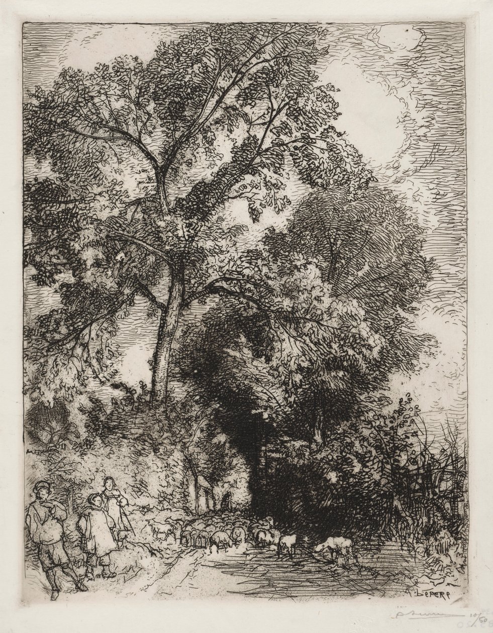 牧群归来，Crèvecoeur，1913年。 作者 奥古斯特·路易斯·勒佩尔