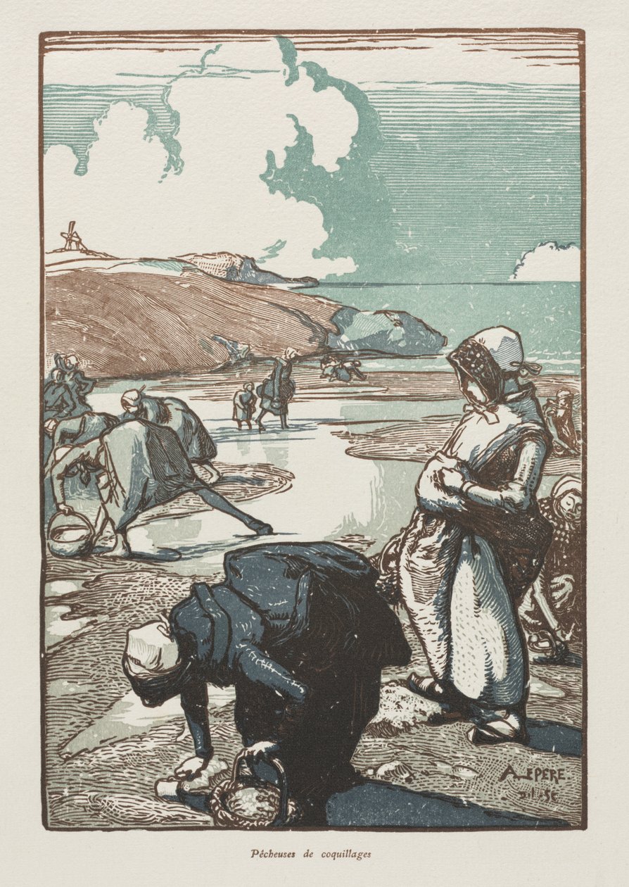 Les Pêcheuses de Pignons, Saint-Jean-de-Mont 作者 奥古斯特·路易斯·勒佩尔