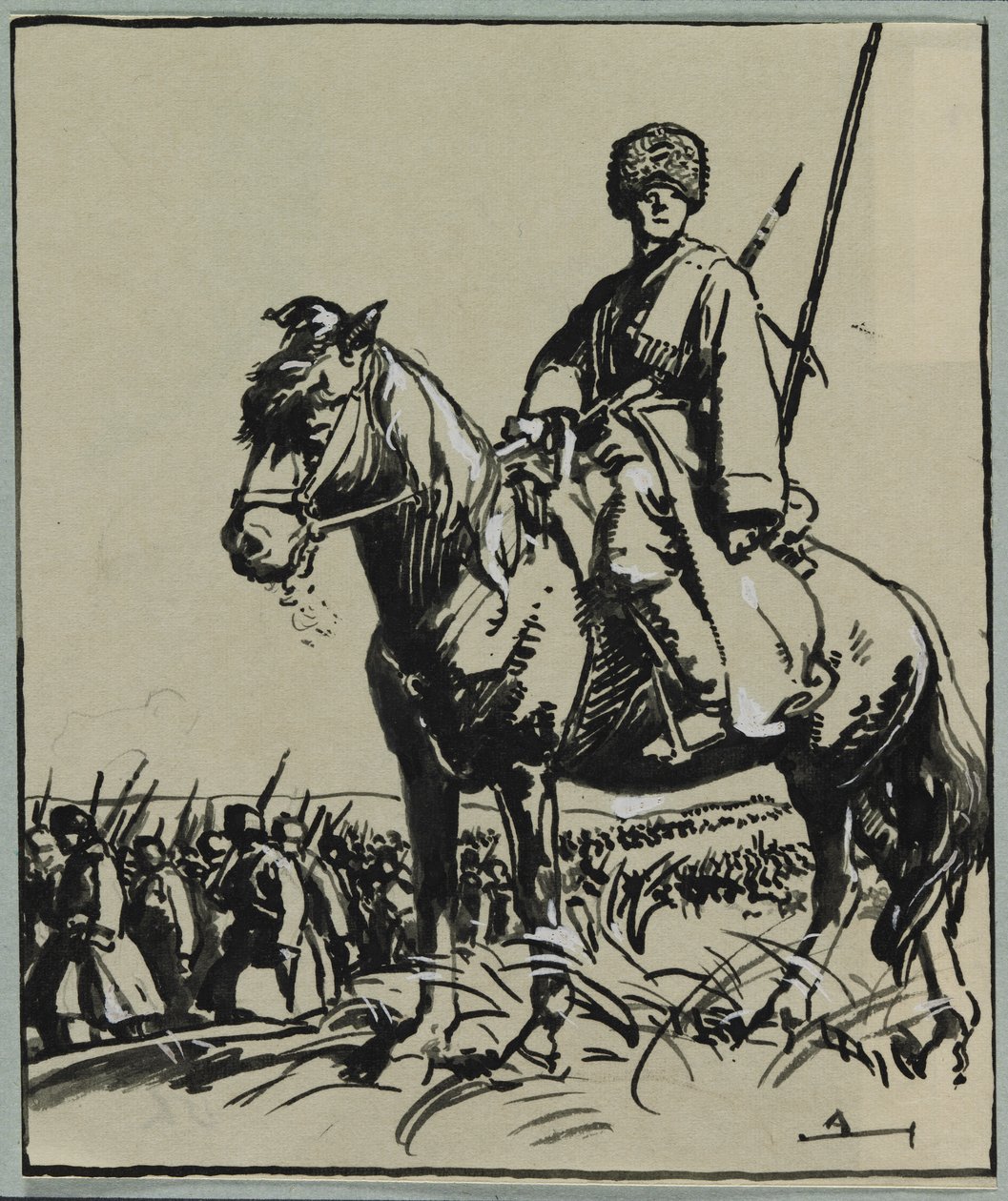 哥萨克军官，1914年。 作者 奥古斯特·路易斯·勒佩尔