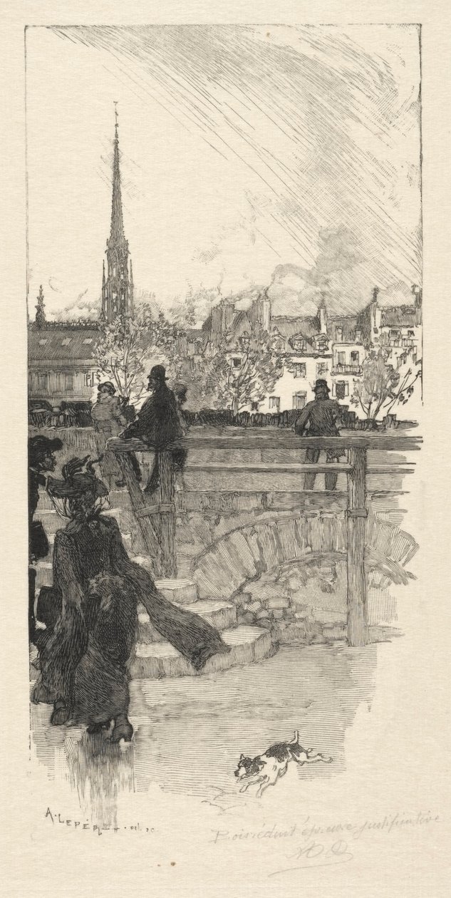 巴黎大奥古斯汀码头（Quai des Grands Augustins），巴黎。 作者 奥古斯特·路易斯·勒佩尔
