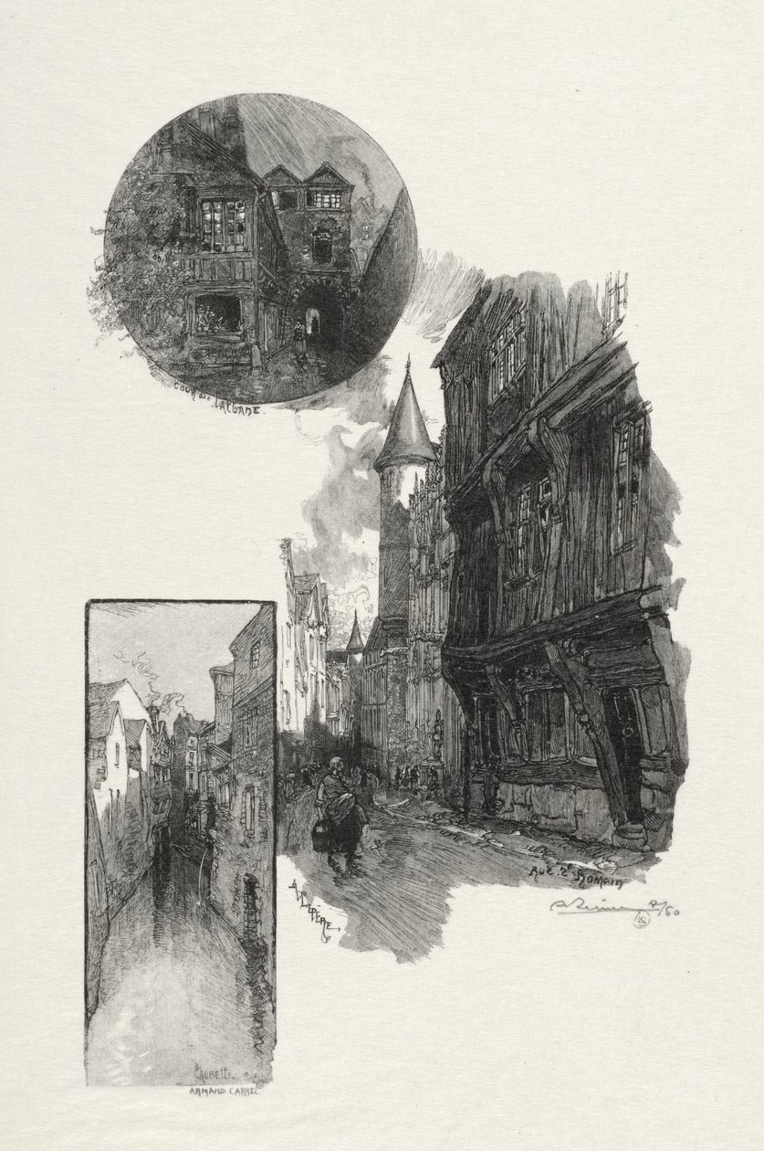 鲁昂画报：Cour de LAlbane，Rue Saint Romain，Laubette Rue Armand-Carrel，1896年。 作者 奥古斯特·路易斯·勒佩尔