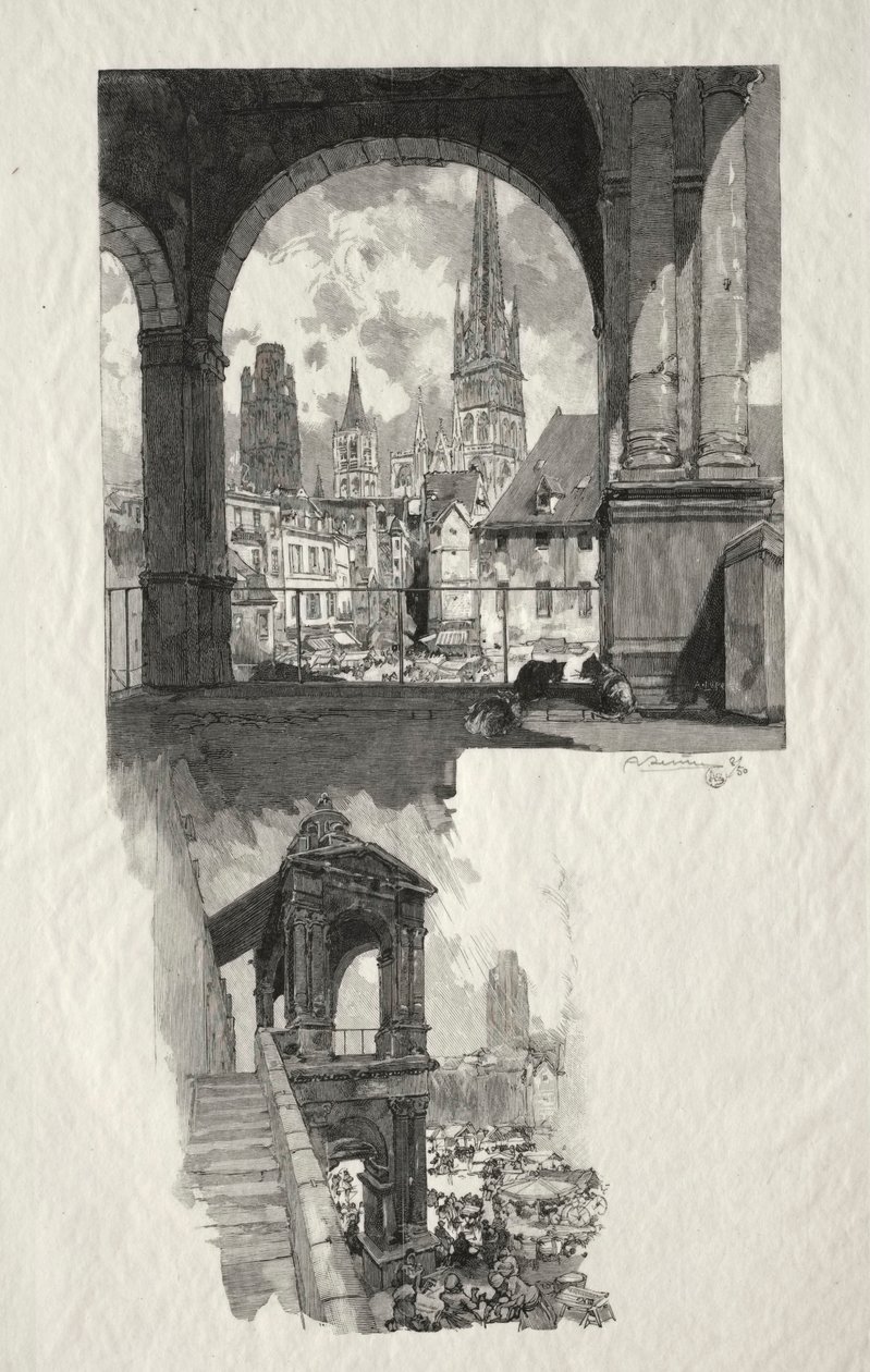 鲁昂·伊卢斯特雷（RouenIllustré）：1896年菲耶尔特大教堂（Edicule of Fierte），上维耶尔巡回演出的地方。 作者 奥古斯特·路易斯·勒佩尔