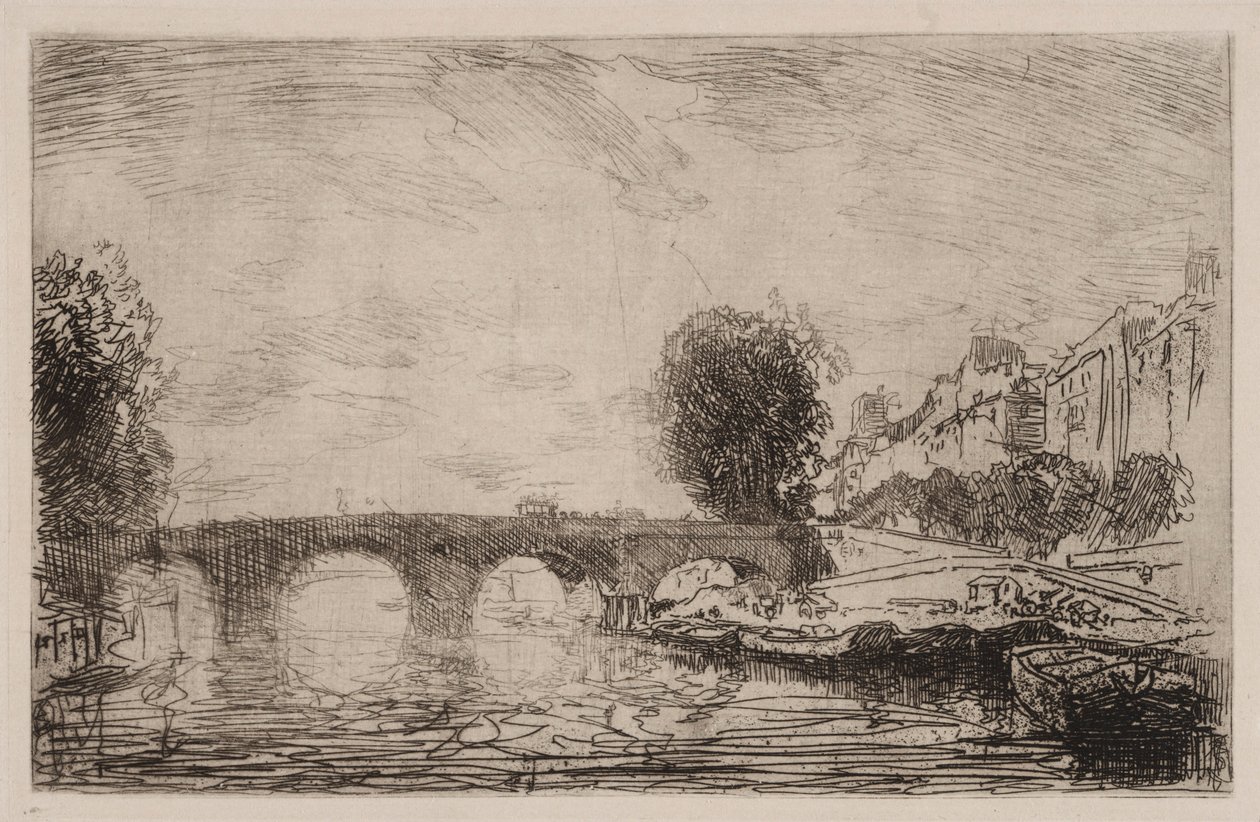 1890年在Pont Marie日落。 作者 奥古斯特·路易斯·勒佩尔