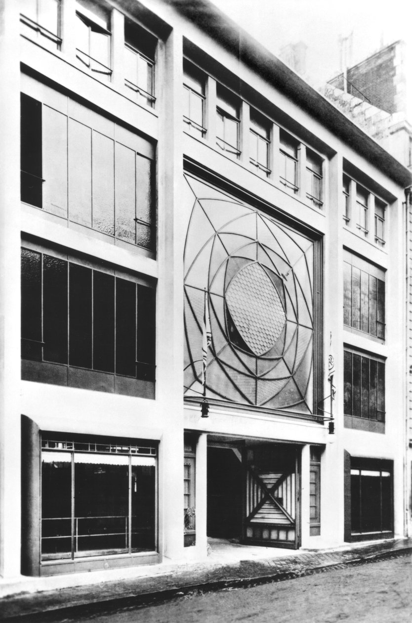 庞蒂厄街车库，奥古斯特-佩雷（1874-1954 年）设计，1906 年（黑白照片） 作者 奥古斯特·佩雷
