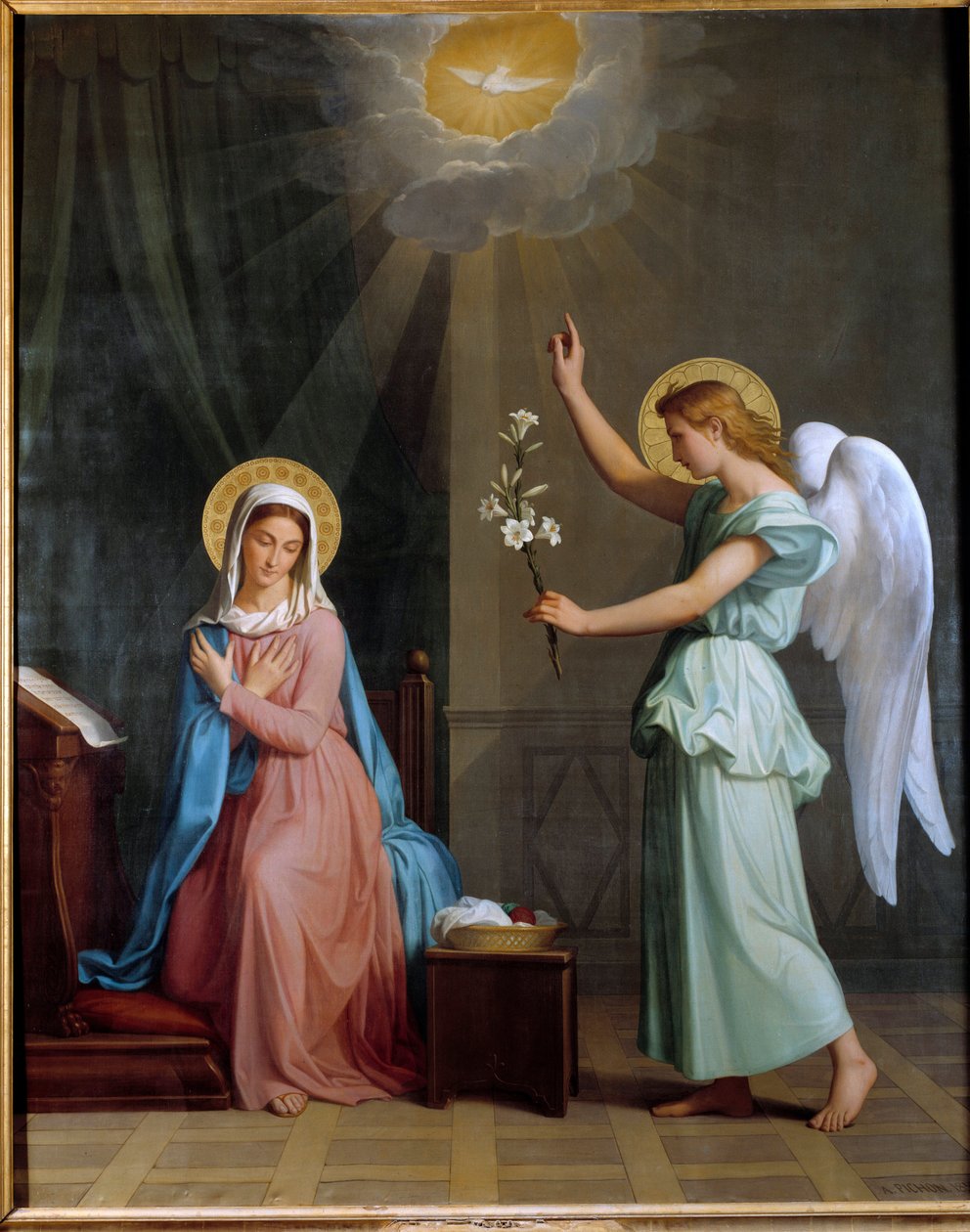 Augustus Pichon (1805-1900) 的报喜画 作者 奥古斯特·皮雄（Auguste Pichon）