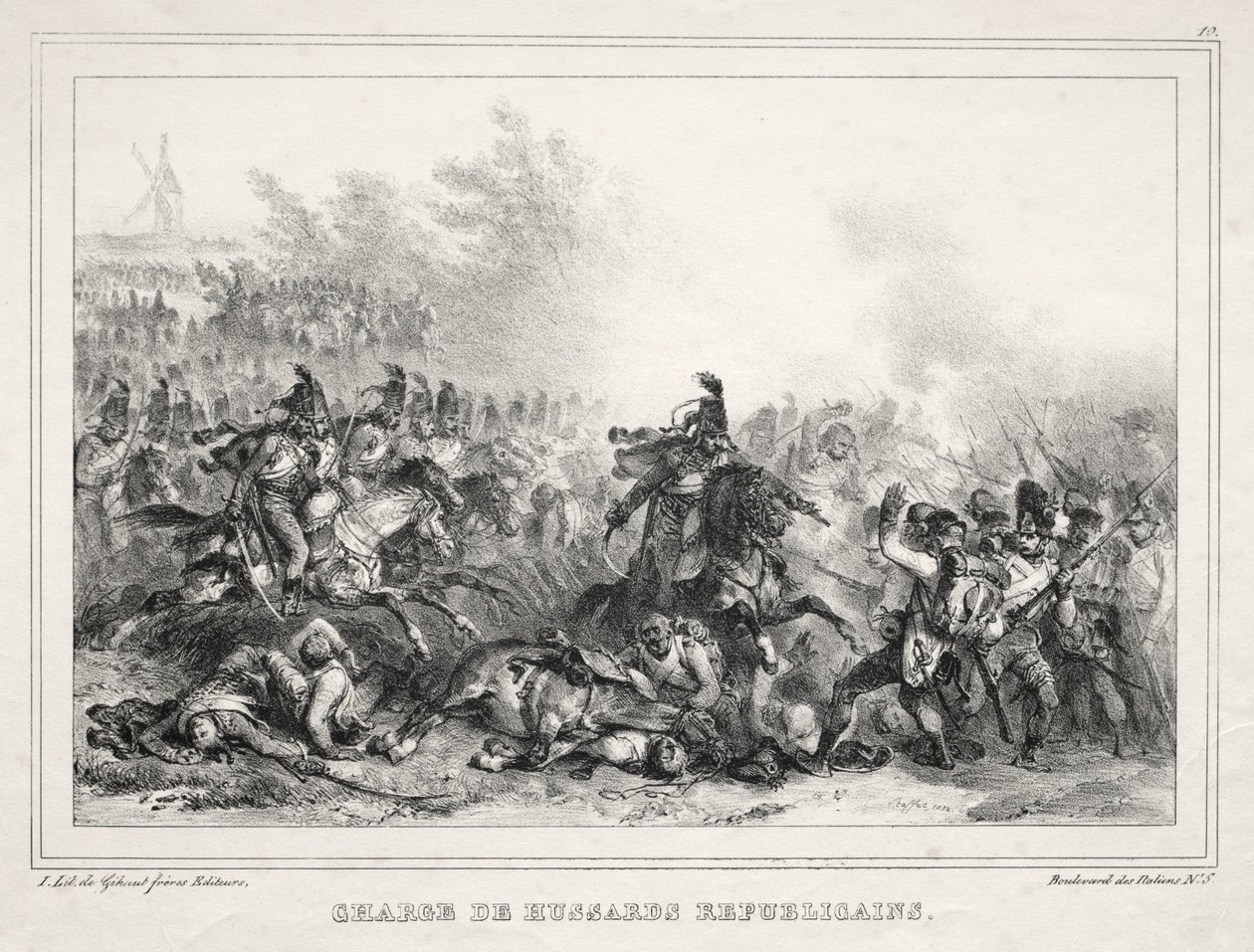 1833 年相册：共和国轻骑兵冲锋队 作者 奥古斯特·拉菲特（Auguste Raffet）