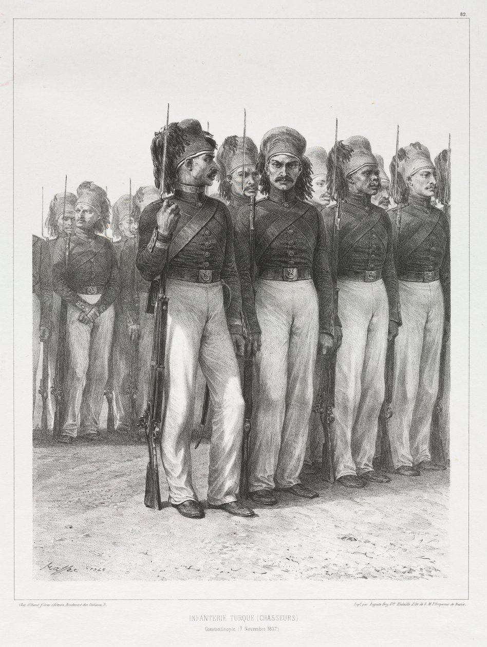 土耳其步兵，猎人，1837年。 作者 奥古斯特·拉菲特（Auguste Raffet）