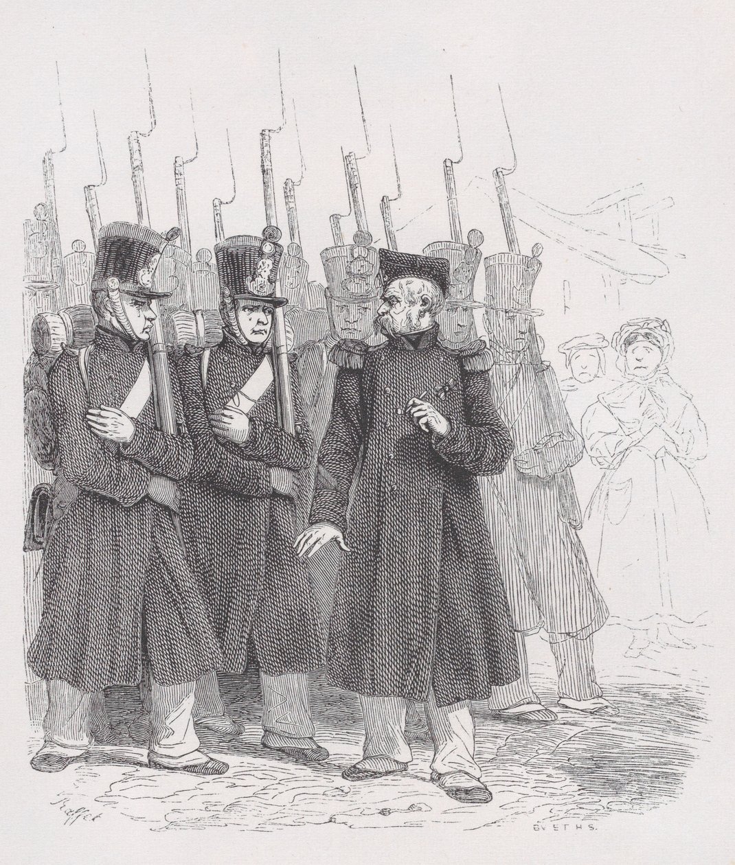 老下士》出自《贝朗热全集》，1836年。 作者 奥古斯特·拉菲特（Auguste Raffet）