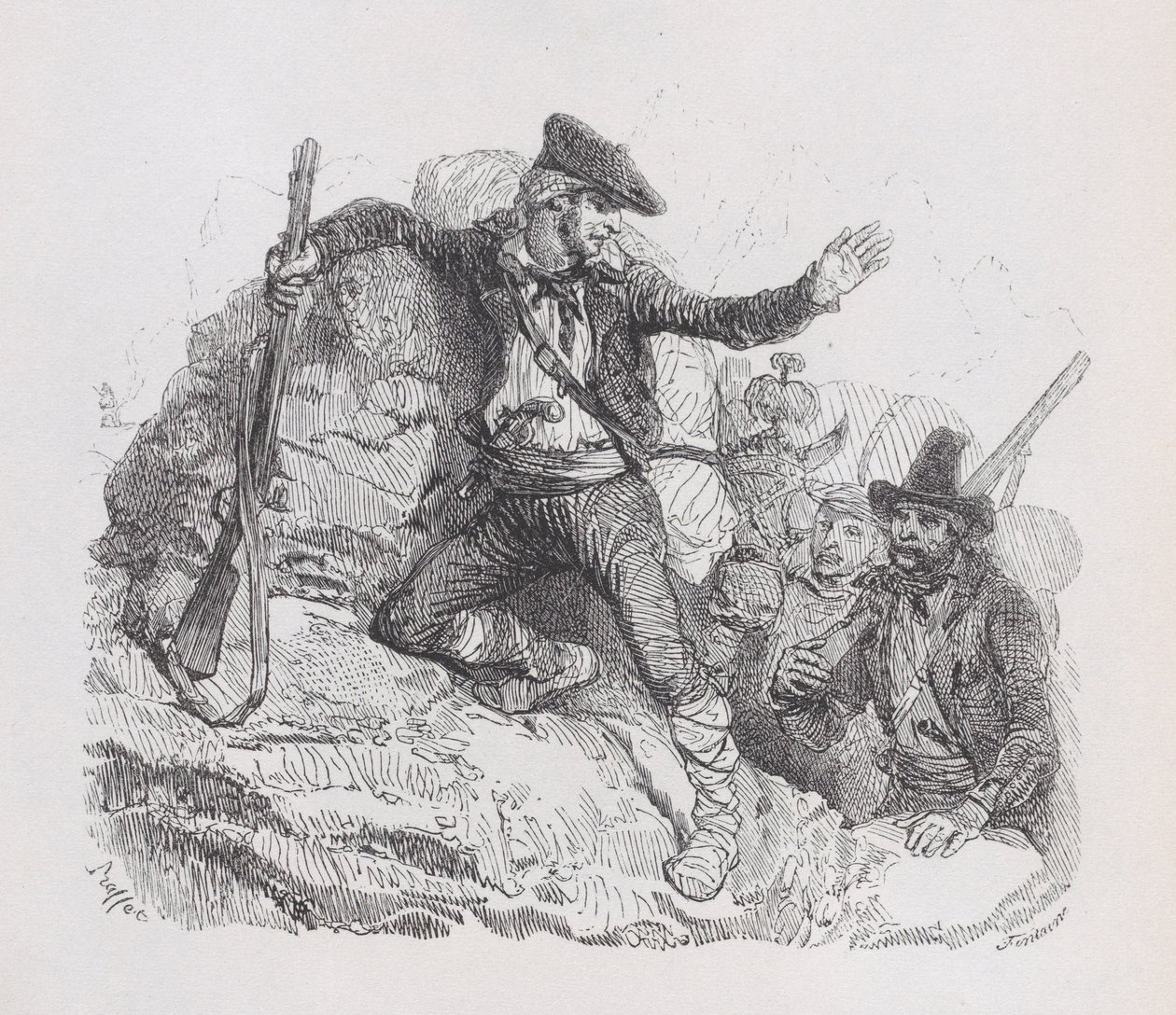 走私者》，出自《贝朗热全集》，1836年 作者 奥古斯特·拉菲特（Auguste Raffet）