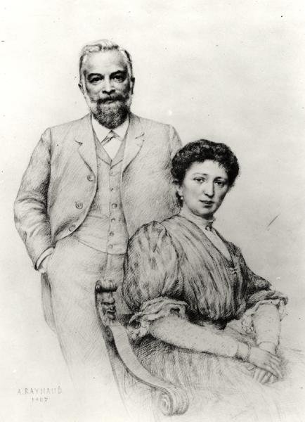 1907年，Adolphe Giraudon（1849-1929）和他的妻子Claire 作者 奥古斯特·雷诺（Auguste Raynaud）