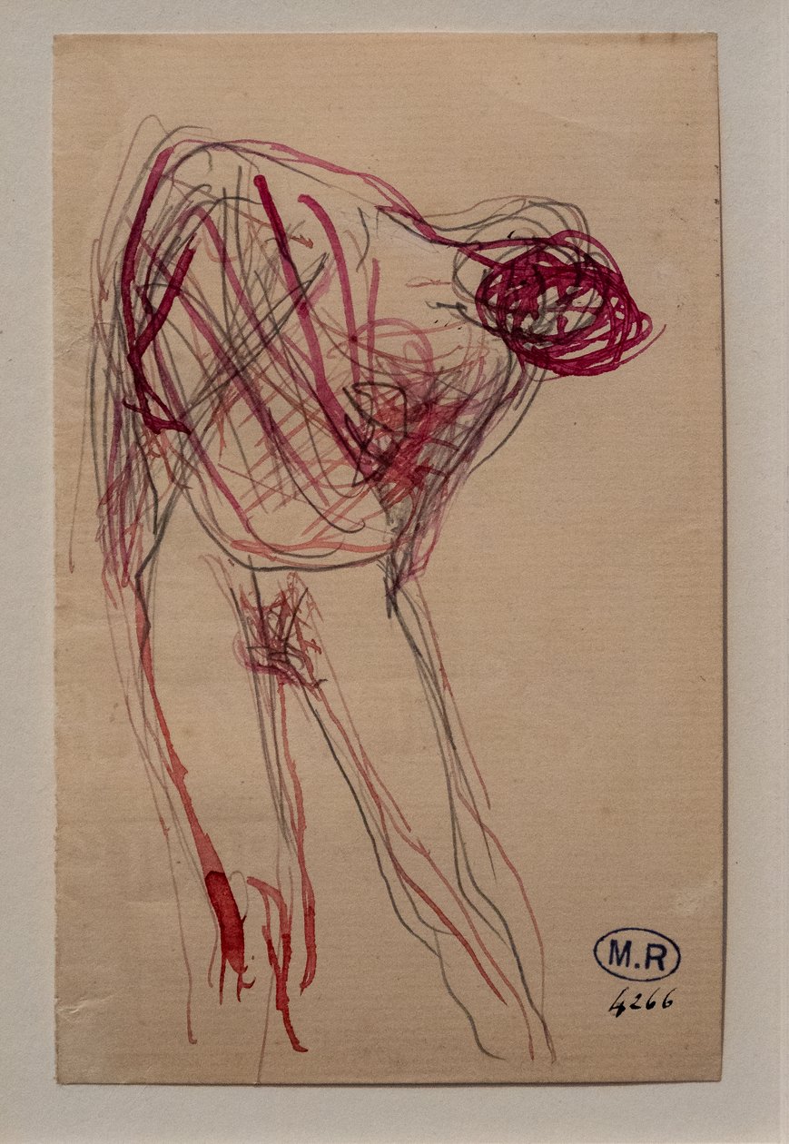 半裸女子，身体向右倾斜 作者 奥古斯特·罗丹（Auguste Rodin）