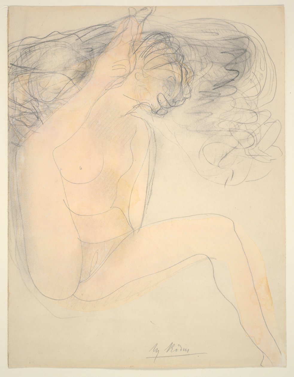 裸色 - 耳后有鞋跟 作者 奥古斯特·罗丹（Auguste Rodin）