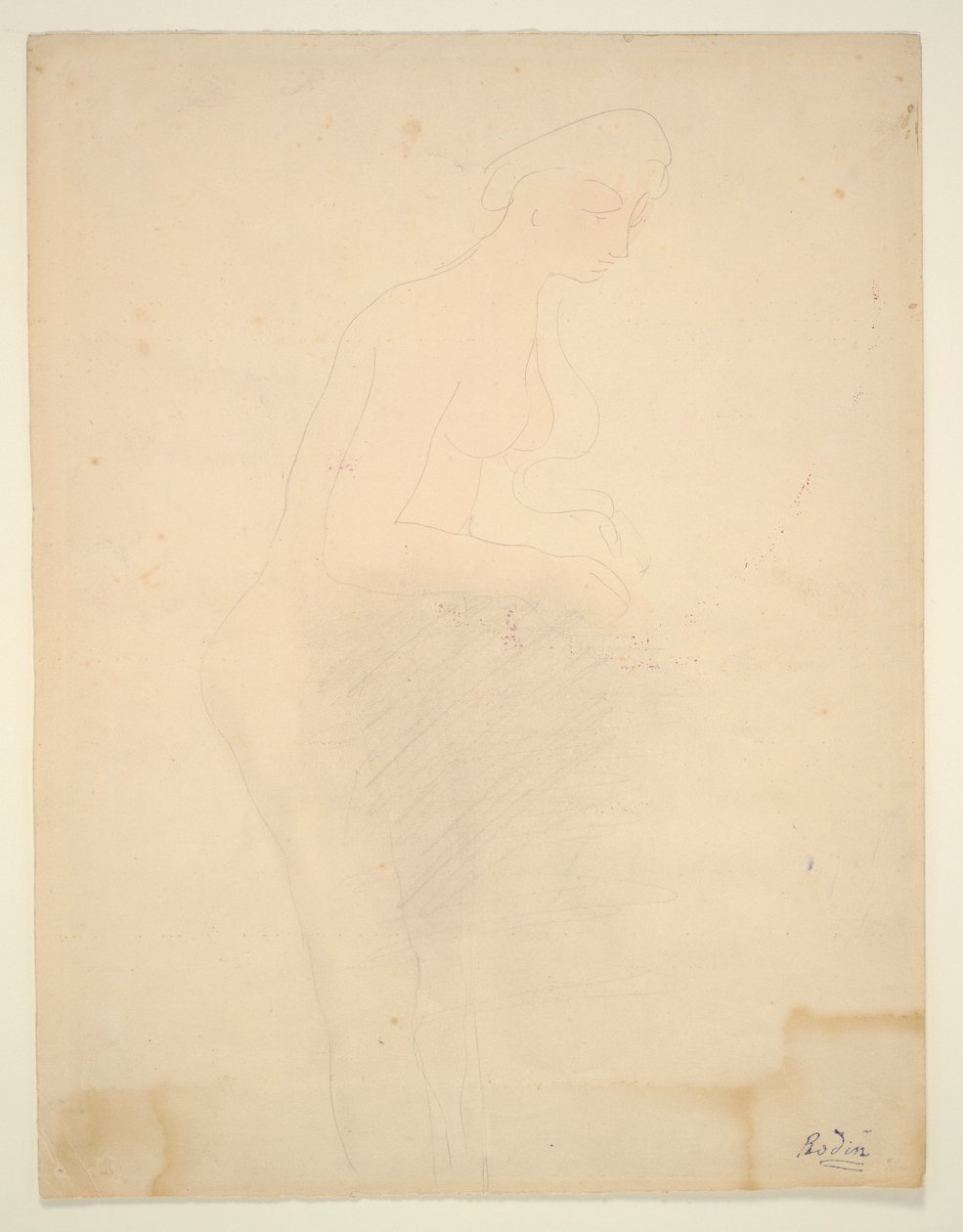 裸体站立，右侧剖面 作者 奥古斯特·罗丹（Auguste Rodin）