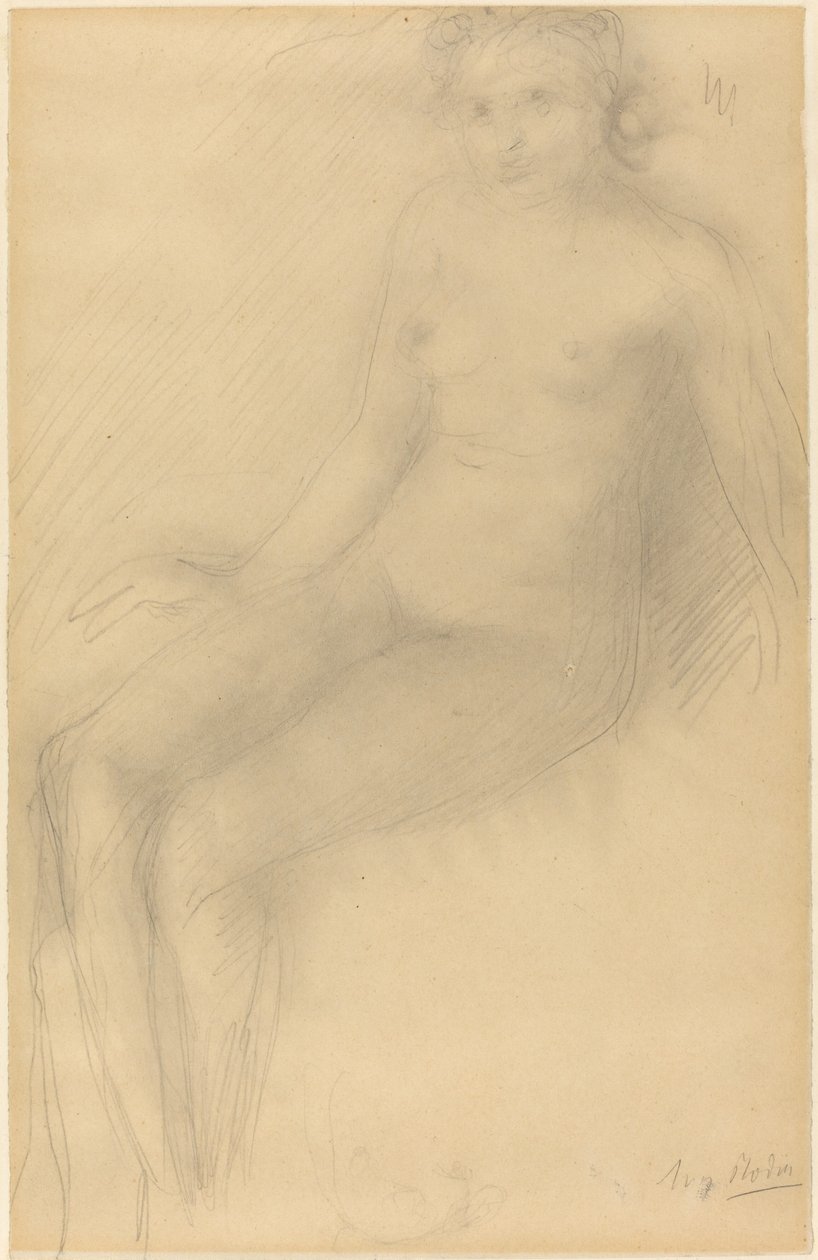 坐着的女性裸体 作者 奥古斯特·罗丹（Auguste Rodin）