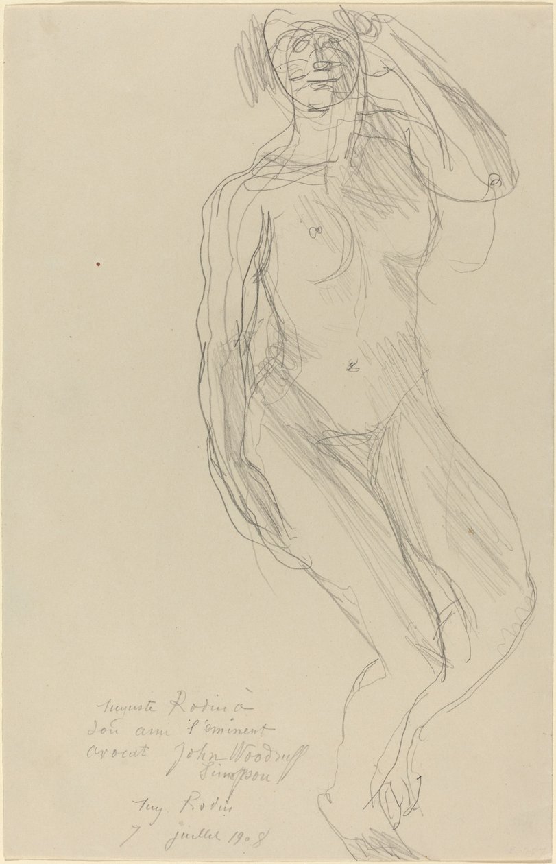 坐着的女性裸体向前看 作者 奥古斯特·罗丹（Auguste Rodin）