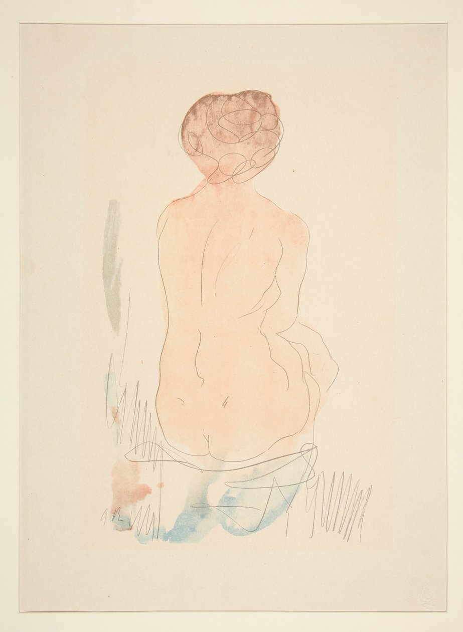 裸体坐像，从背面看 作者 奥古斯特·罗丹（Auguste Rodin）