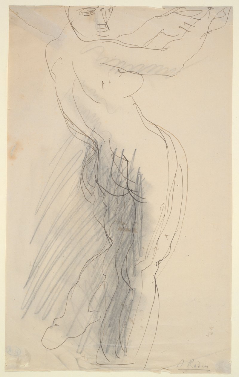 站立的女性裸体，举起手臂 作者 奥古斯特·罗丹（Auguste Rodin）