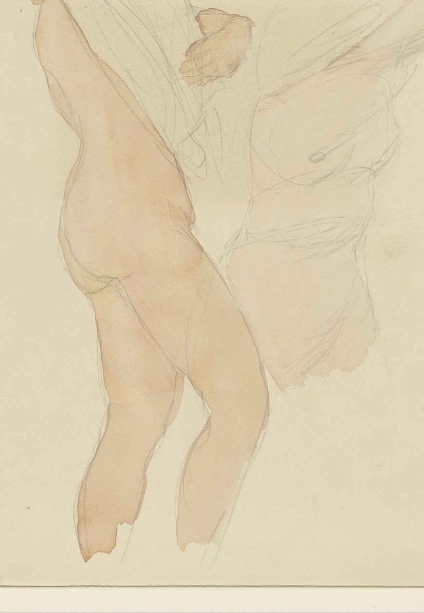显示两名女性脱掉上衣的学习单 作者 奥古斯特·罗丹（Auguste Rodin）