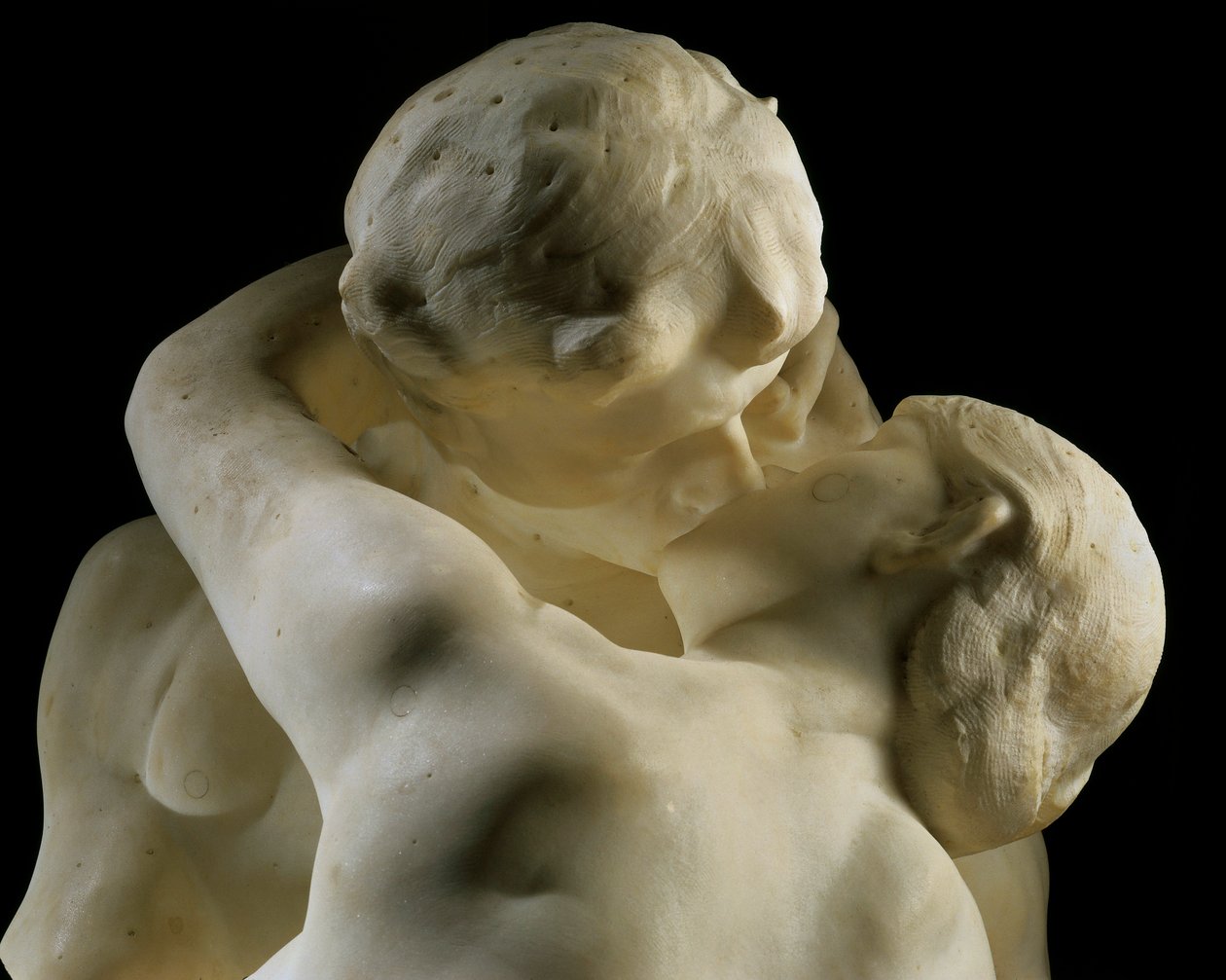 "吻"（细节）1888-1889（大理石）。 作者 奥古斯特·罗丹（Auguste Rodin）