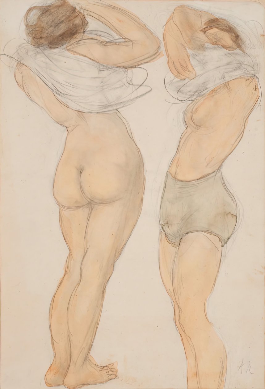 两个数字，未注明。 作者 奥古斯特·罗丹（Auguste Rodin）