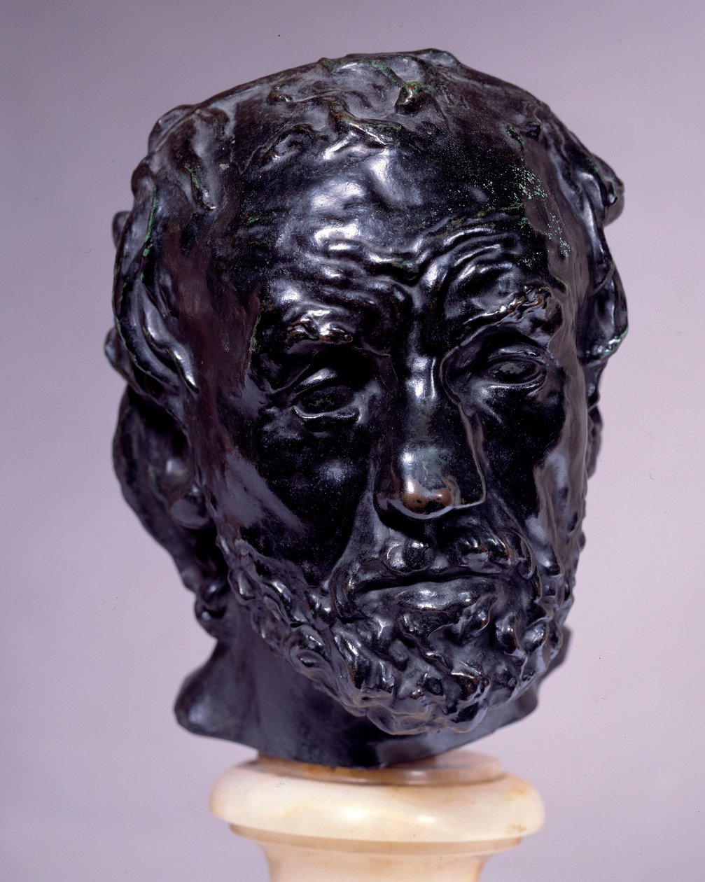 鼻子骨折的人的头 奥古斯特·罗丹（Auguste Rodin，1840-1917 年）的雕塑 19 世纪巴黎，罗丹博物馆 作者 奥古斯特·罗丹（Auguste Rodin）