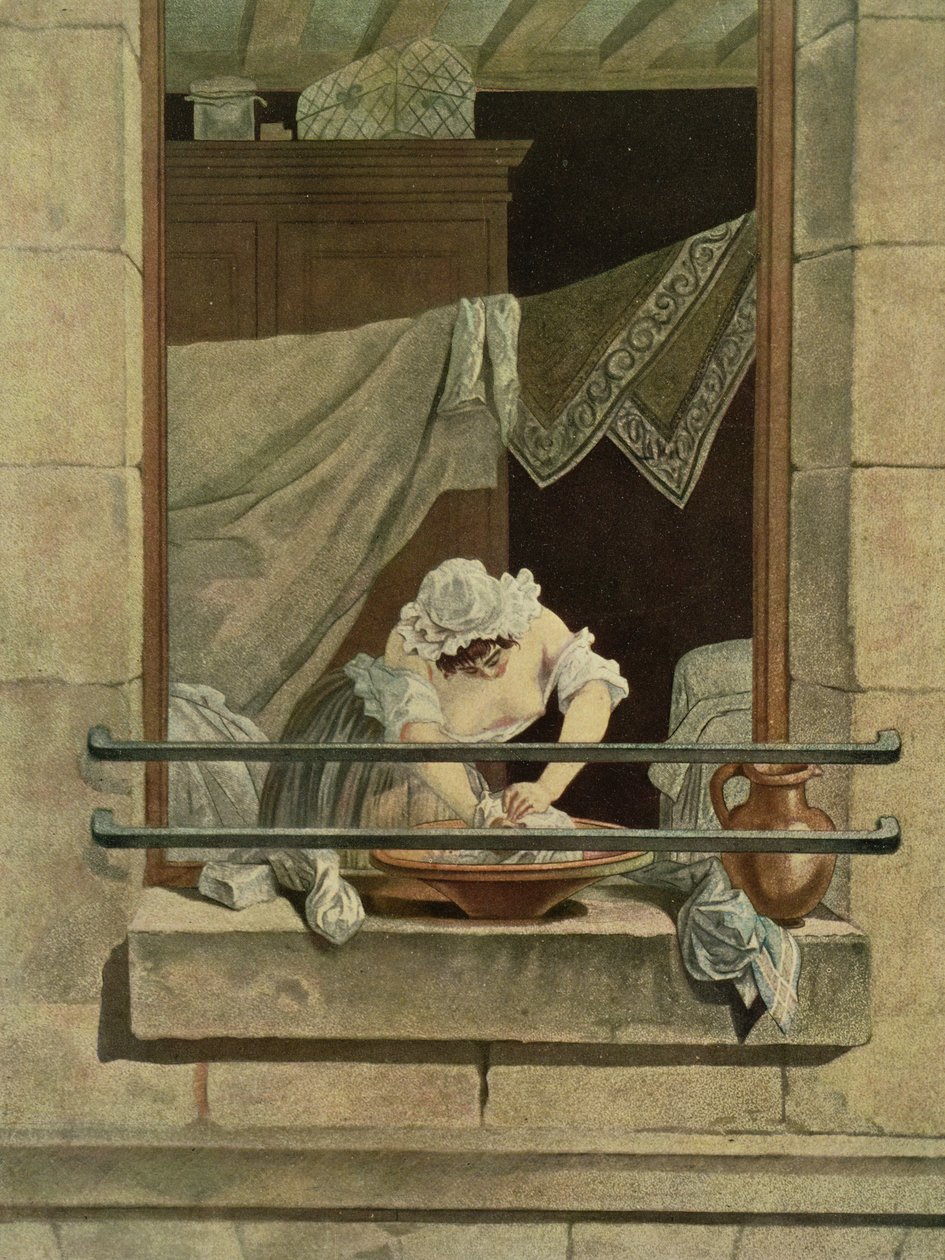 The Washerwoman，由J. Laurent Julien（第18章）和Jean-Baptiste Morret（第1790-1820页）刻。 作者 奥古斯丁·德·圣奥宾