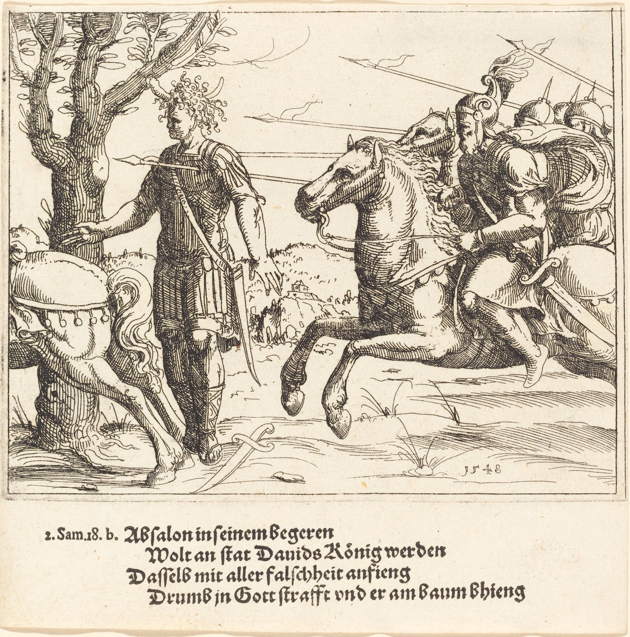 被约伯杀死的押沙龙，1548年。 作者 奥古斯丁·赫希沃格尔
