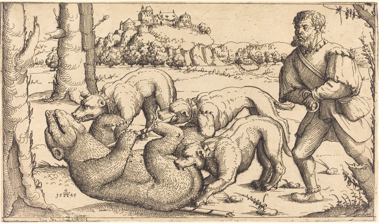 猎熊，1545年。 作者 奥古斯丁·赫希沃格尔