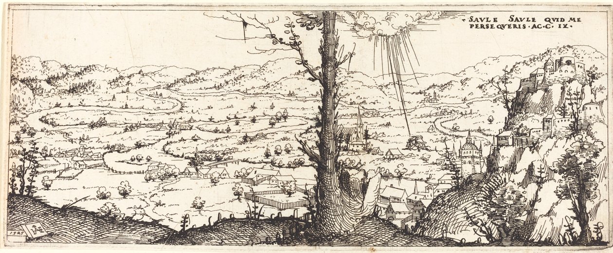 圣保罗皈依的风景，1545年。 作者 奥古斯丁·赫希沃格尔