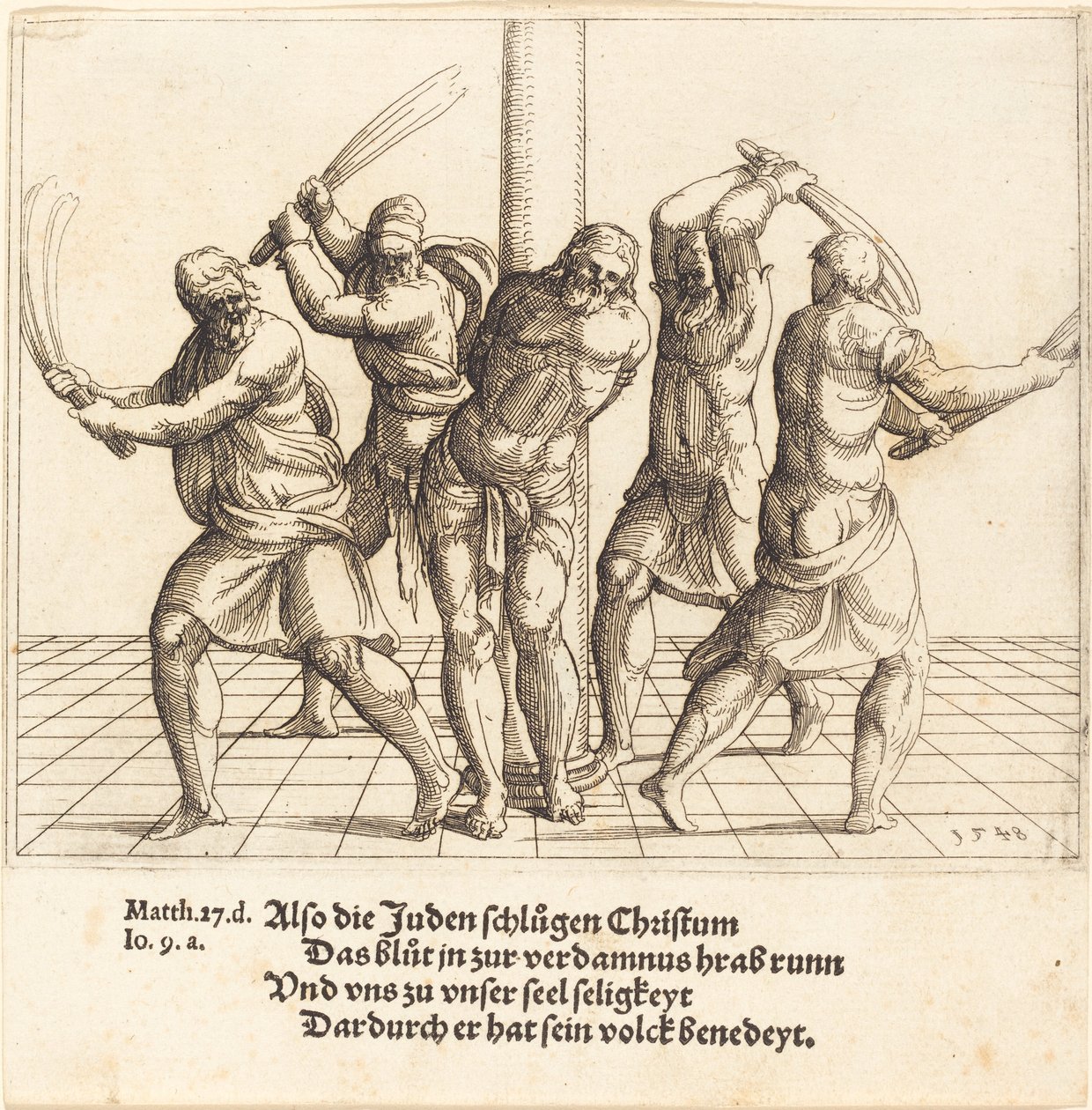 鞭刑》，1548年。 作者 奥古斯丁·赫希沃格尔