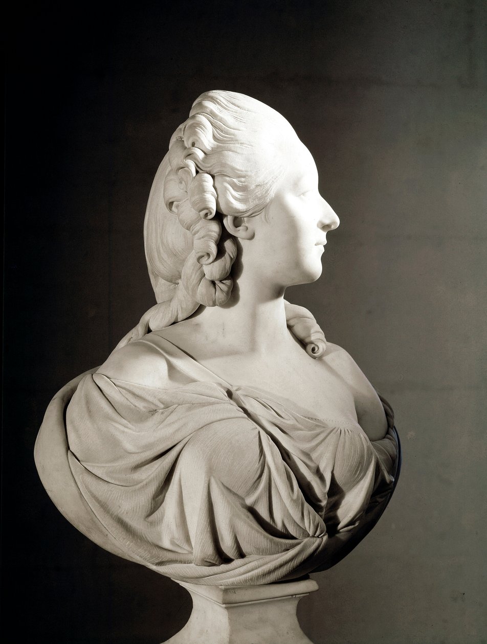 Jeanne Becu 的肖像，Countess (or Madame) du Barry (1743-1793) Augustin Pajou (1730-1809) 的大理石雕塑，巴黎，卢浮宫 - Madame du Barry（出生于 Marie Jeanne Becu） 作者 奥古斯丁帕茹
