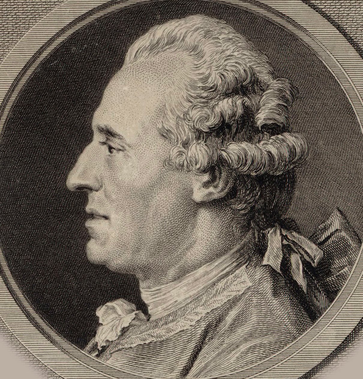 小提琴家和作曲家Jean Joseph Cassanéa de Mondonville 1711-1772的肖像，1768年。 作者 奥古斯丁圣奥宾德