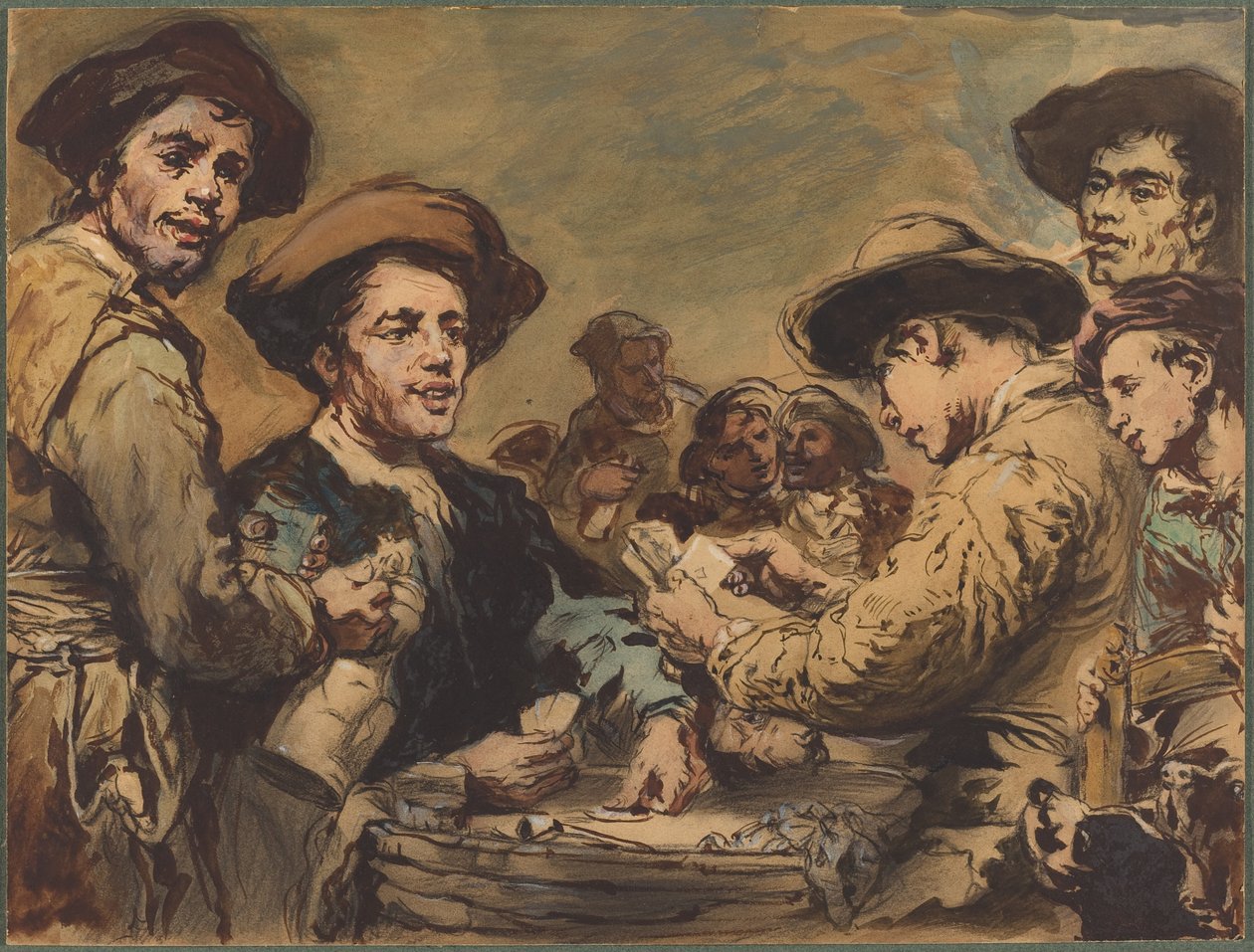 牌友们 作者 Augustin Theodule Ribot