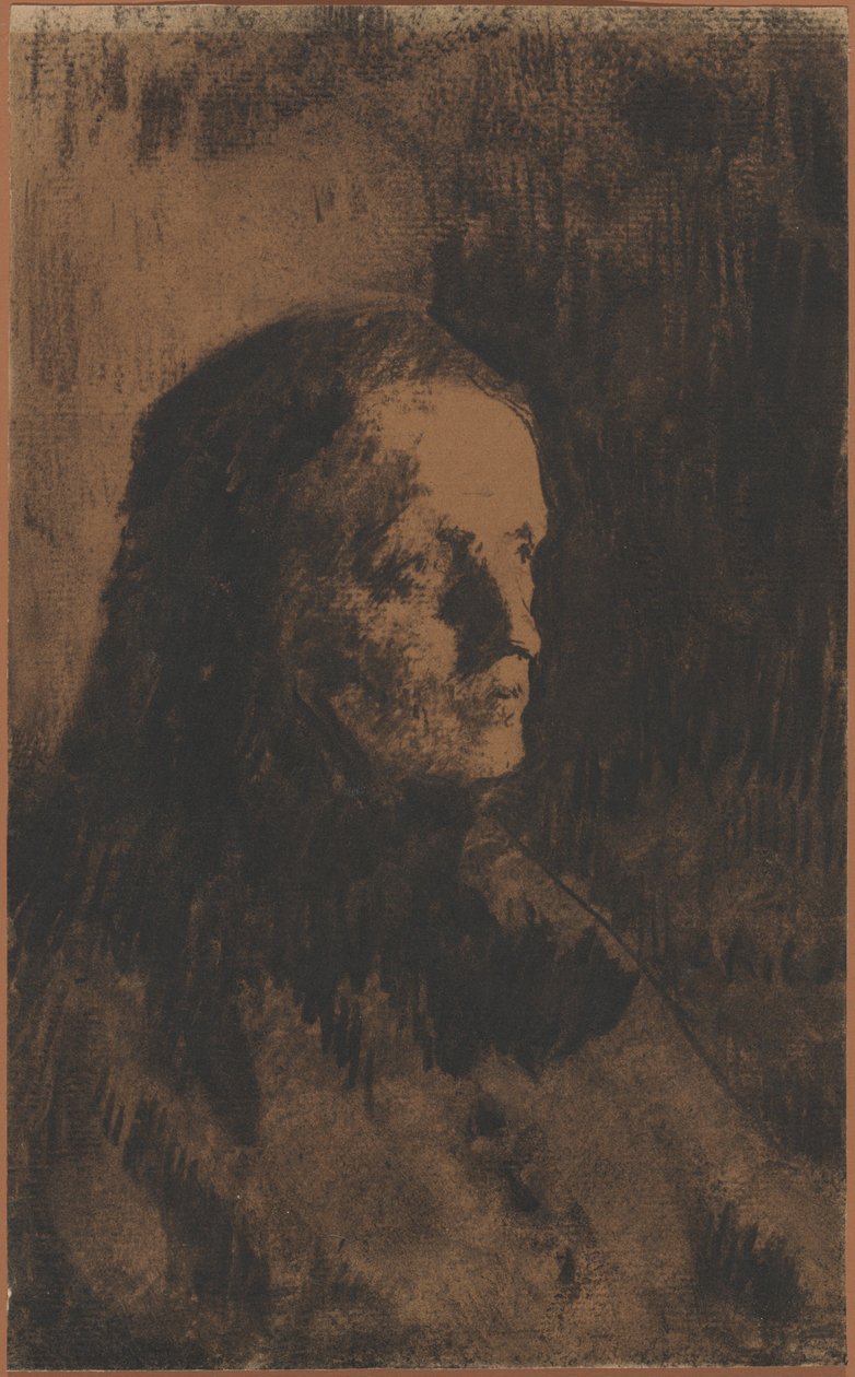 一个老妇人的头 作者 Augustin Theodule Ribot