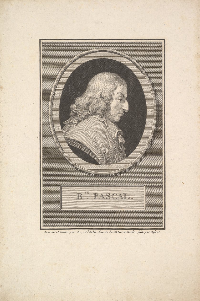 布莱斯·帕斯卡（Blaise Pascal）肖像，1802年。 作者 奥古斯丁·德·圣奥宾