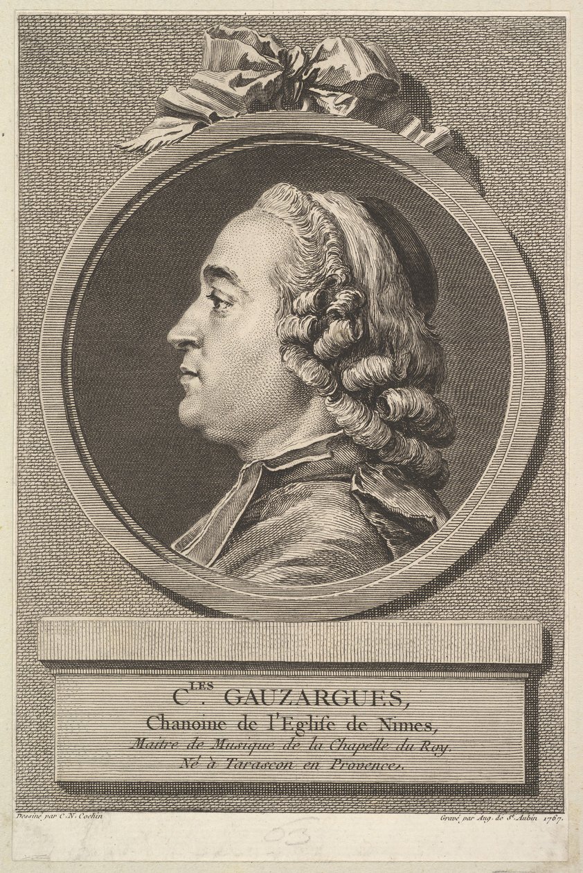 查尔斯·高萨格（Charles Gauzargues）的肖像，1767年。 作者 奥古斯丁·德·圣奥宾