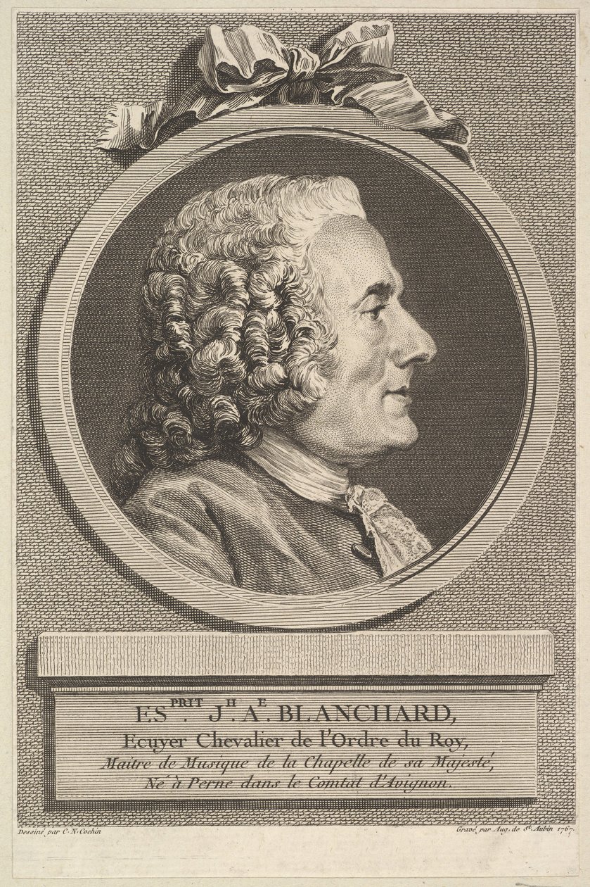 Esprit-Joseph-Antoine Blanchard的肖像，1767年。 作者 奥古斯丁·德·圣奥宾
