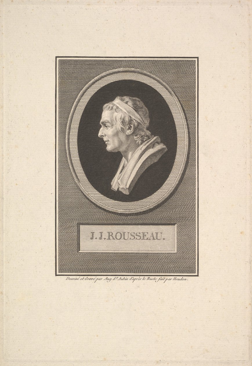 卢梭肖像（JJ Rousseau），1801年。 作者 奥古斯丁·德·圣奥宾