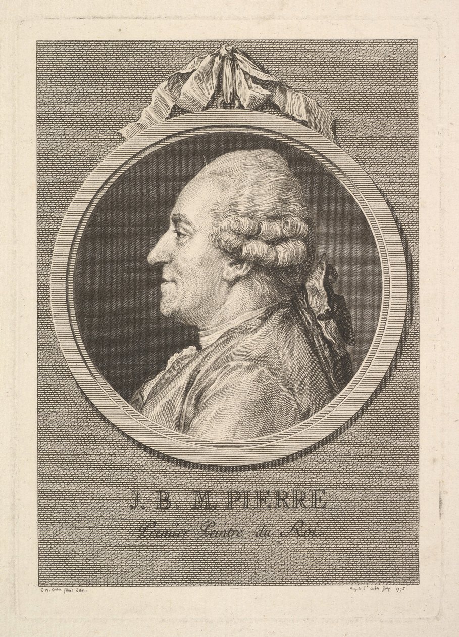 尚·巴蒂斯特·玛丽·皮埃尔（Jean-Baptiste-Marie Pierre）的肖像，1775年。 作者 奥古斯丁·德·圣奥宾