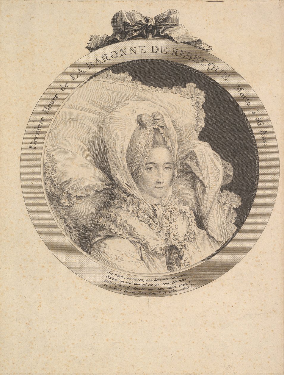 La Baronne de Rebecque肖像，1780年。 作者 奥古斯丁·德·圣奥宾