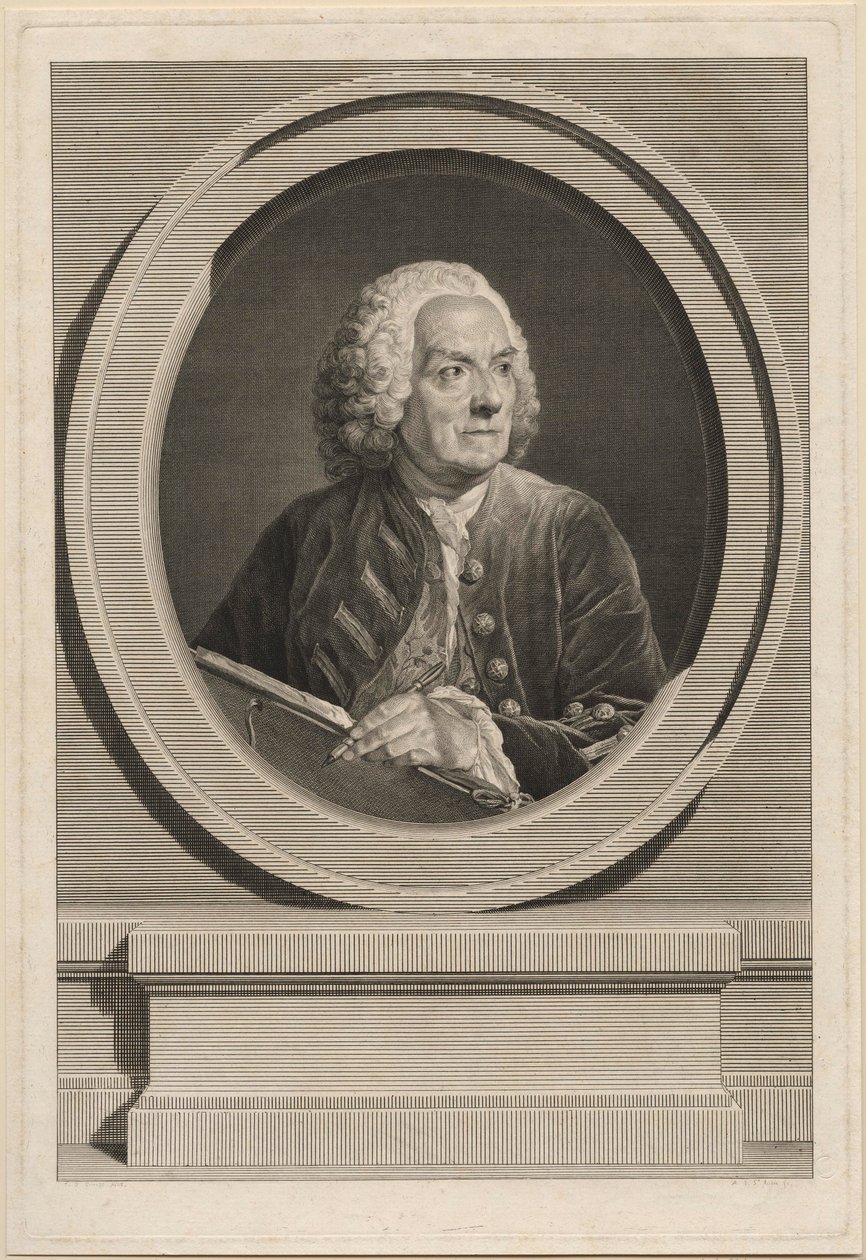 Louis de Silvestre的肖像 作者 奥古斯丁·德·圣奥宾