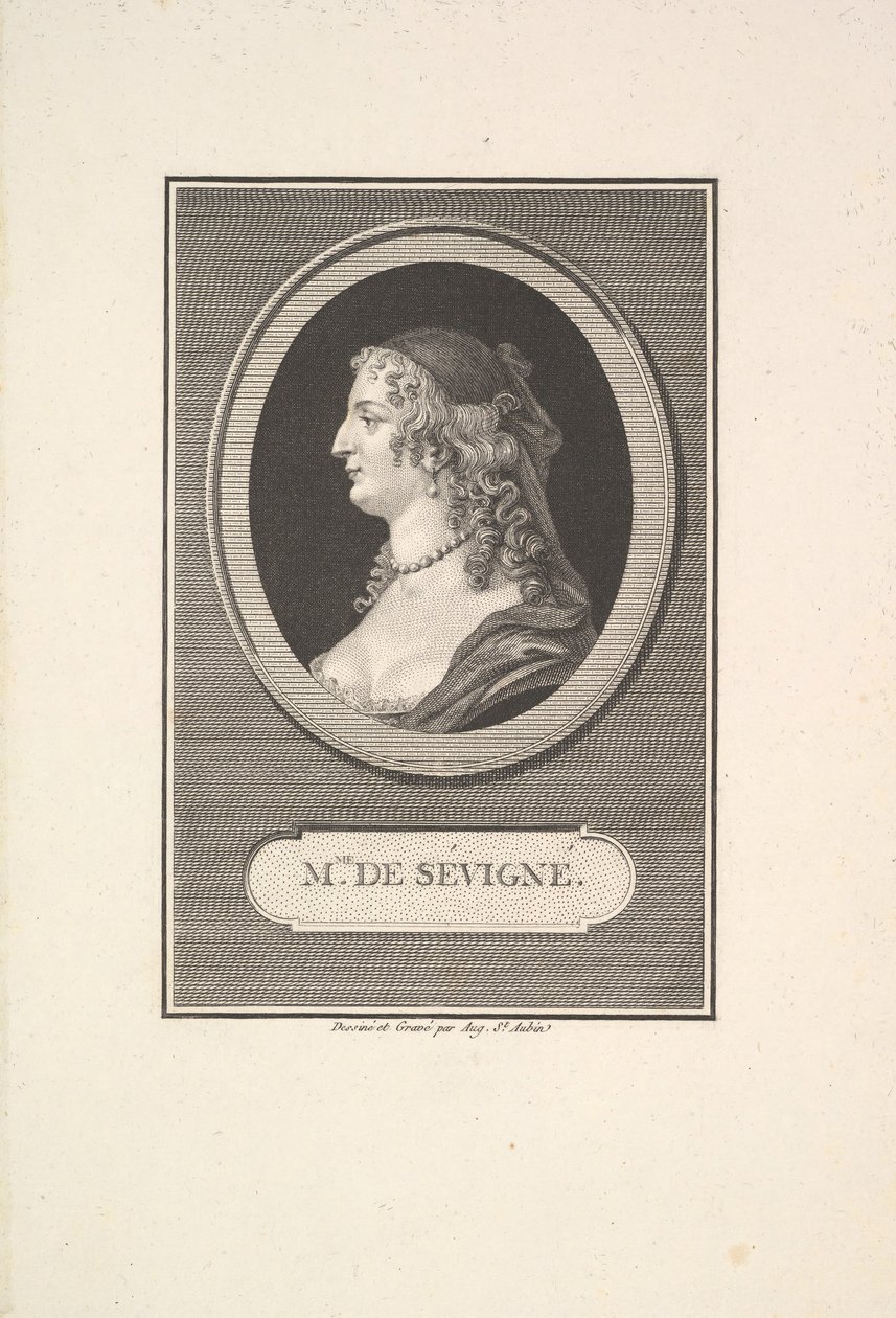 塞维尼（Mise deSévigné）的玛丽·拉布丁（Marie de Rabutin）肖像，1802年。 作者 奥古斯丁·德·圣奥宾