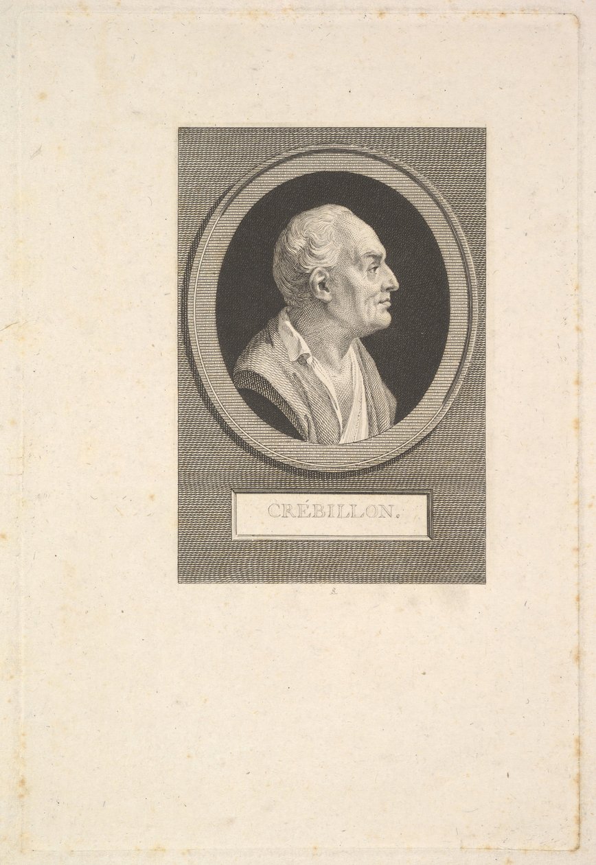 约瑟夫·德·克雷比永（Prolyper Jolyot deCrébillon）的画像。 1802。 作者 奥古斯丁·德·圣奥宾