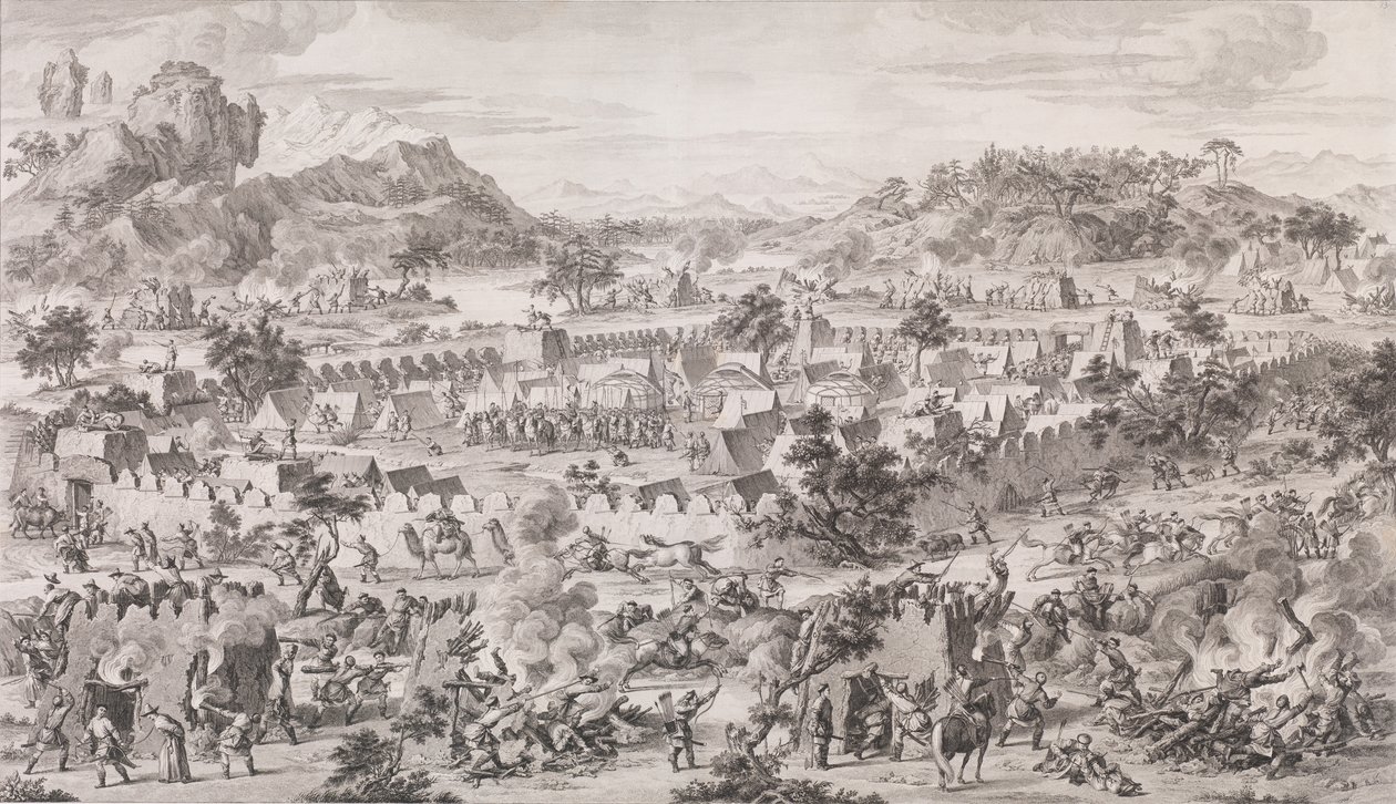 通古斯鲁克之战，1773年。 作者 奥古斯丁·德·圣奥宾