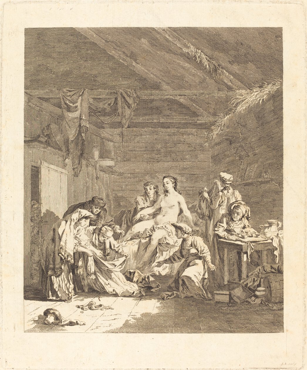 俄罗斯结婚仪式后和婚宴前的习俗 作者 让·巴蒂斯特·勒·普林斯（Jean Baptiste Le Prince）之后的奥古斯丁·德·圣奥宾