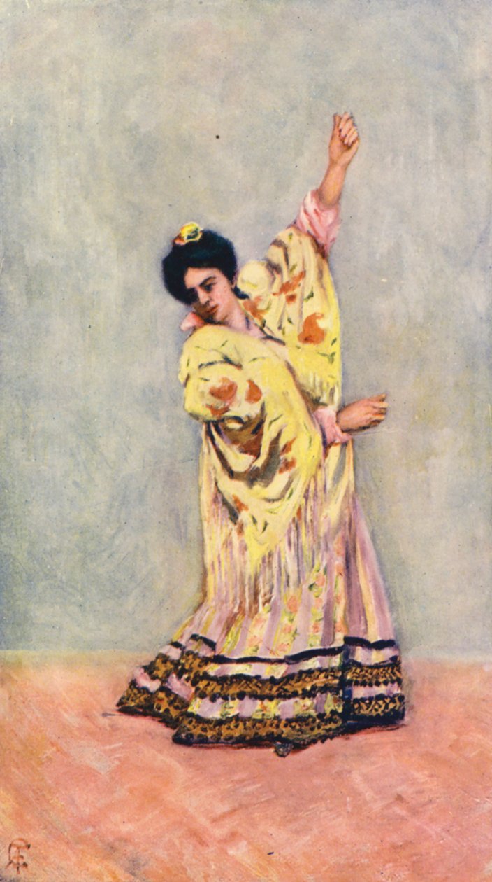 西班牙吉普赛人跳探戈舞（彩色石版画） 作者 奥古斯丁·菲茨杰拉德