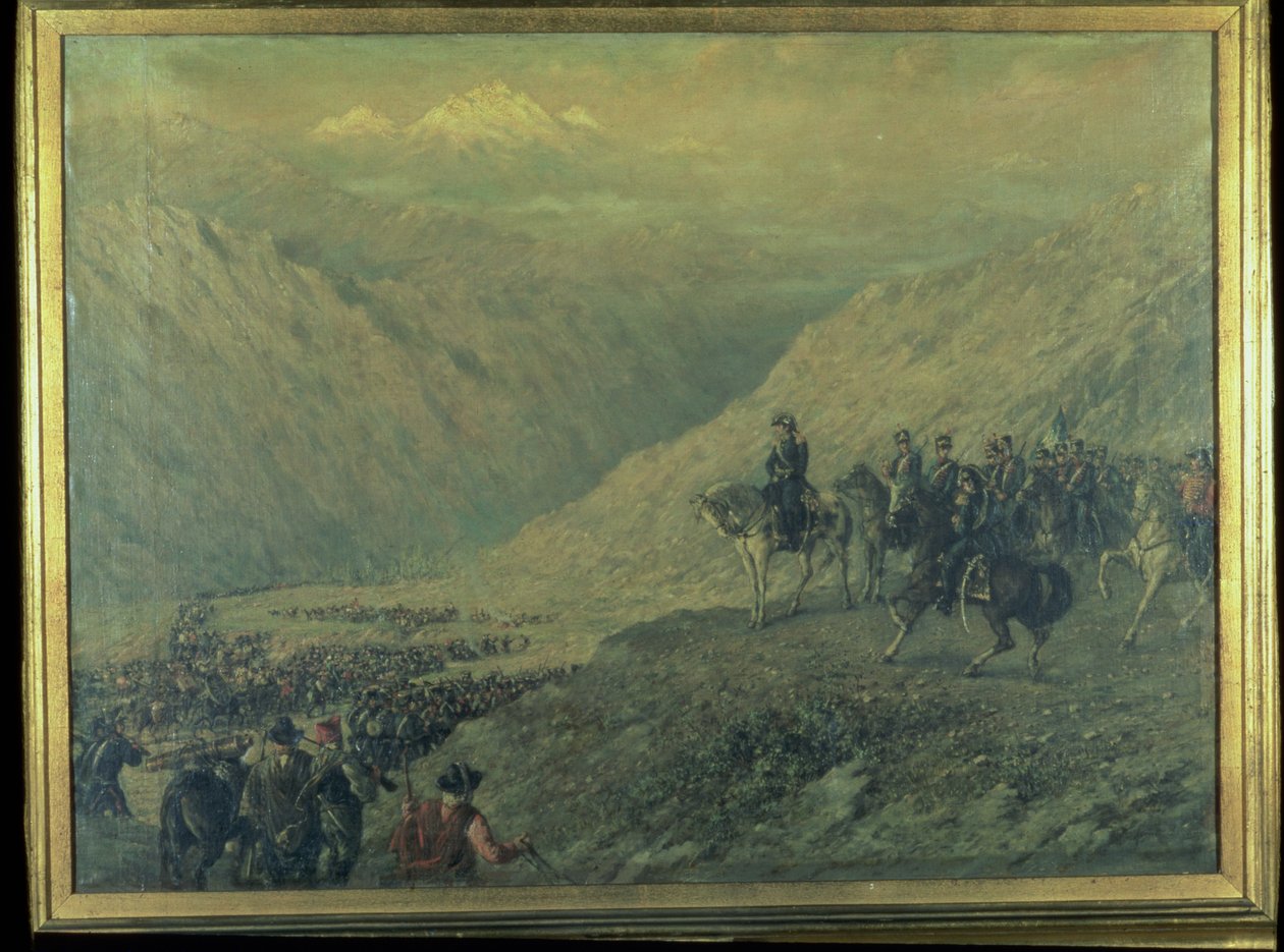 1817 年穿越安第斯山脉（布面油画） 作者 奥古斯托·巴列里尼（Augusto Ballerini）