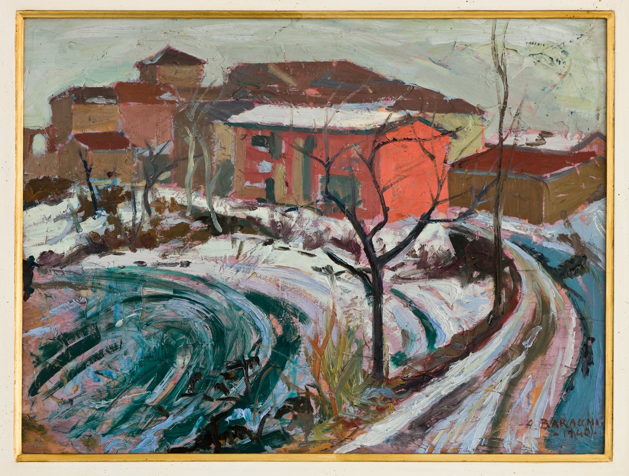 卡尔皮的雪（纸板油画） 作者 奥古斯托·巴拉基