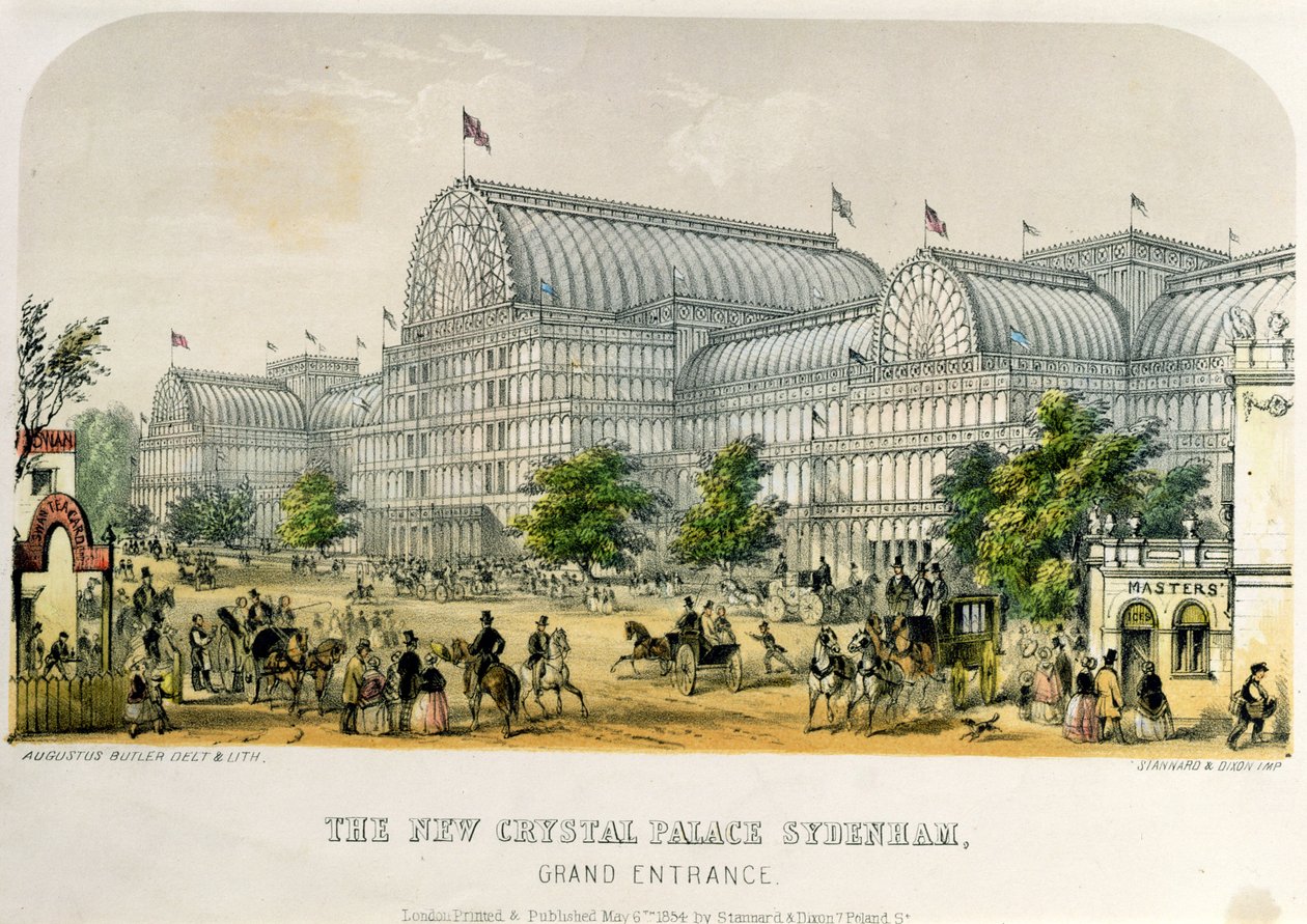 新水晶宫Sydenham，Grand Entrance，酒吧。 1854年 作者 奥古斯都·巴特勒