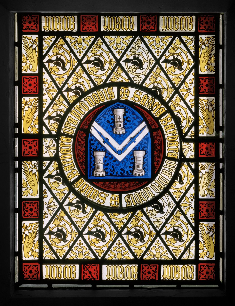 与Netherlandish Roundel的绘图室窗口，c.1844 作者 奥古斯都·韦尔比·诺斯莫尔·普金